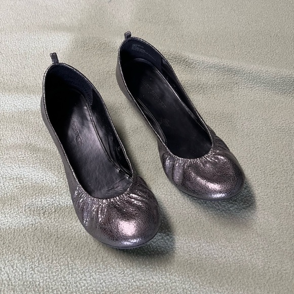 Audrey Brooke Shoes - Audrey Brooke Shimmering Silver Flats